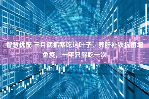 智慧优配 三月底抓紧吃这叶子，养肝补铁抗菌增免疫，一年只能吃一次